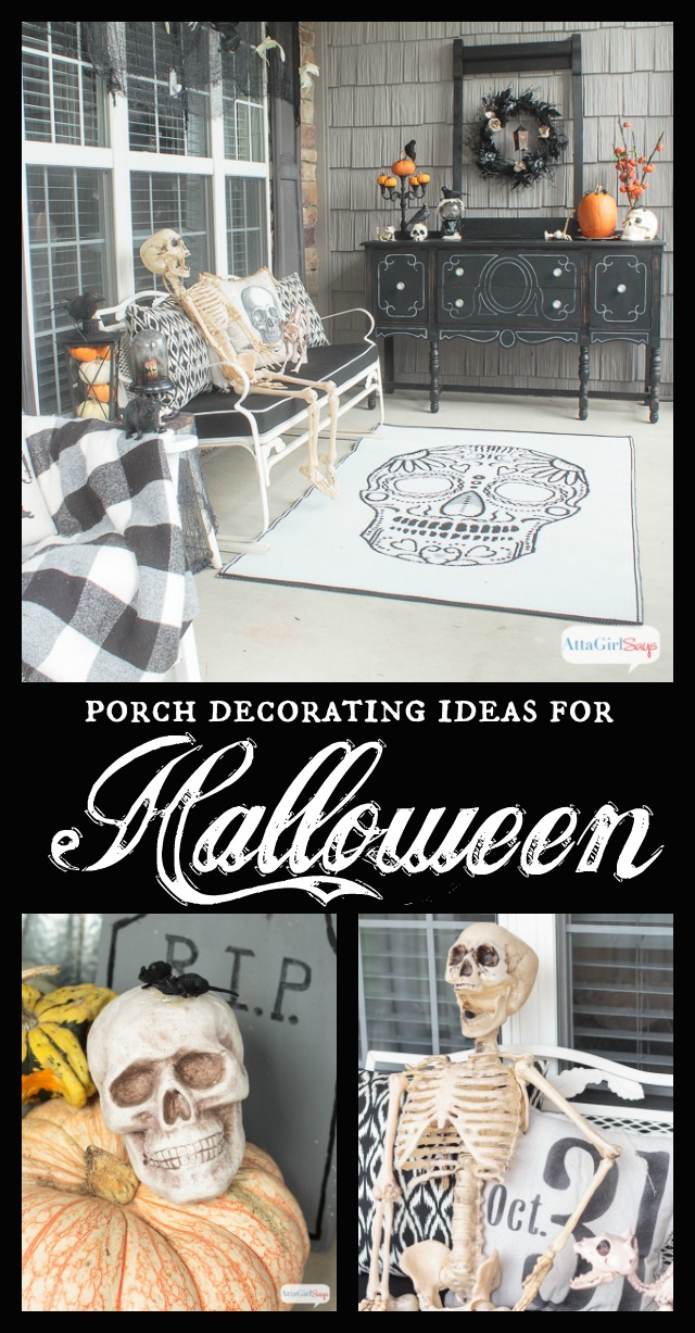 Dress up your front porch for Halloween with simple, inexpensive DIY Halloween decorations. You'll love touring this spooky space.