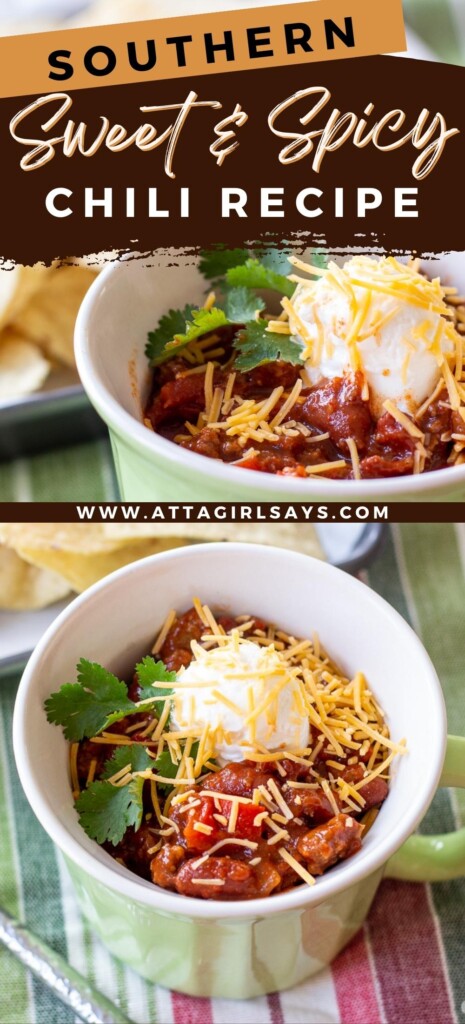 two bowls of chili with beans and cheese