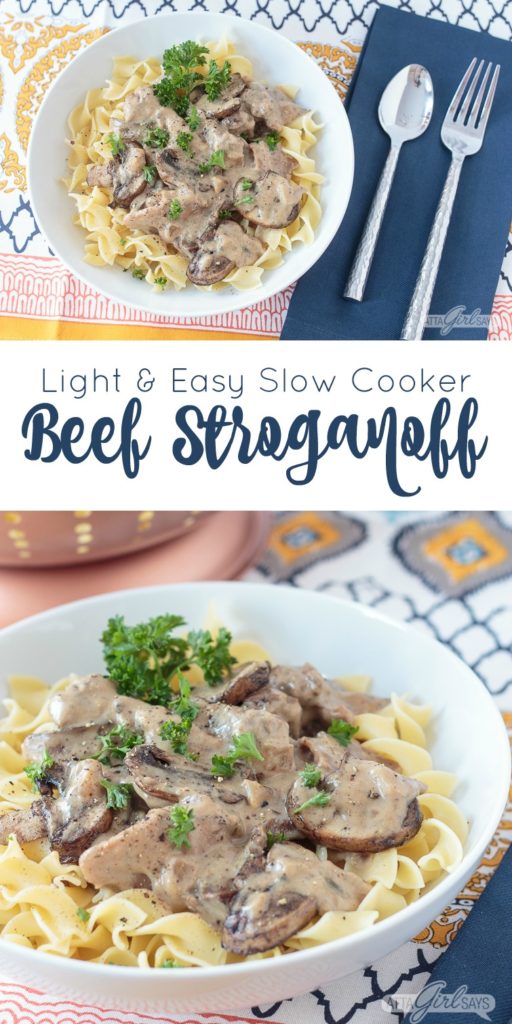 For those days when you're craving comfort food without the calories, try this easy light slow cooker beef stroganoff. It has the rich flavor of the classic dish without the extra fat and calories. It's still stick-to-your-ribs comfort food for cold winter days. But it contains less fat and calories than traditional beef stroganoff, which makes it perfect for anyone who wants to eat healthier as part of a New Year's resolutio