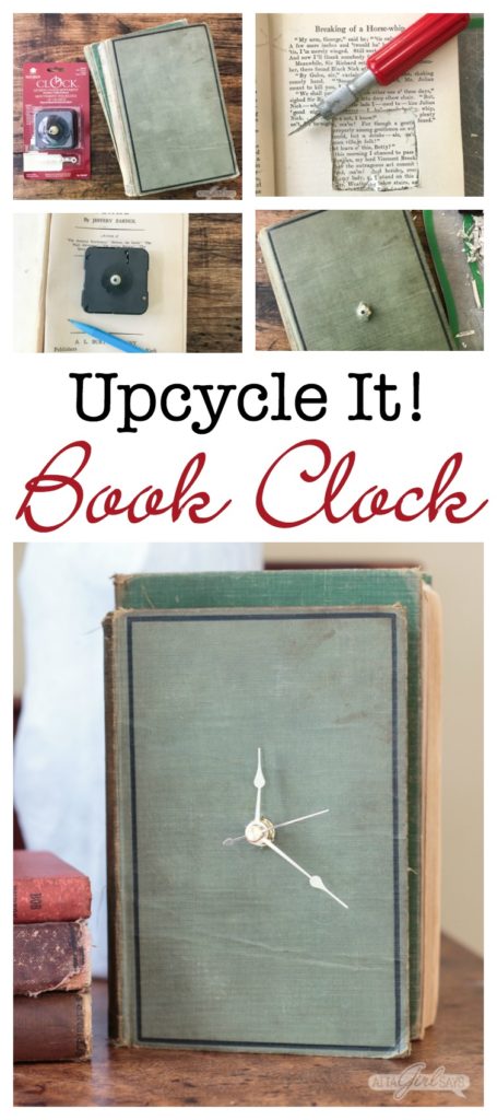 Ever wonder what to do with old books that no one wants to read? Save them from the landfill with this easy and clever DIY project that turns an old hardback book into a working clock!