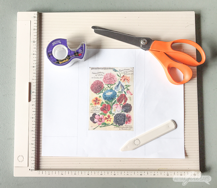 Print and make your own gardening themed party favor bags featuring artwork from vintage seed catalogs. This free collection includes lilies, tulips, daffodils, roses, hyacinths and other gorgeous spring flowers. Download all 22 designs, print them out using your &nbsp;home computer and learn step-by-step how to fold them into bags with this easy tutorial at AttaGirlSays.com. There's even a video demonstration. #springflowers #partyfavors #papercrafts #seedcatalogs #vintageflorals