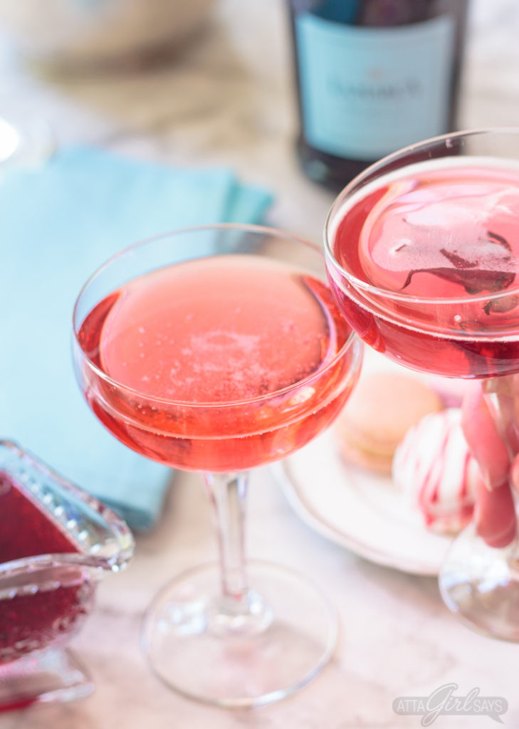 No special occasion necessary. Invite your best gal pals over for brunch and laughs and serve up these delicious pretty pink hibiscus cocktails featuring La Marca Prosecco. Learn how to make infused hibiscus vodka and hibiscus simple syrup to make recipes to make three different versions of the hibiscus Prosecco cocktail, plus ideas for throwing a fabulous brunch. #ad #CelebratorySips #CelebrateWithLaMarca
