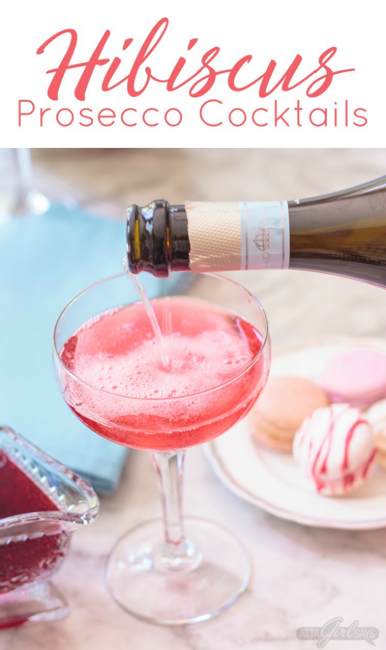 Msg 4 21+: No special occasion necessary. Invite your best gal pals over for brunch and laughs and serve up these delicious pretty pink hibiscus cocktails featuring La Marca Prosecco. Learn how to make infused hibiscus vodka and hibiscus simple syrup to make recipes to make three different versions of the hibiscus Prosecco cocktail, plus ideas for throwing a fabulous brunch. #ad #CelebratorySips #CelebrateWithLaMarca