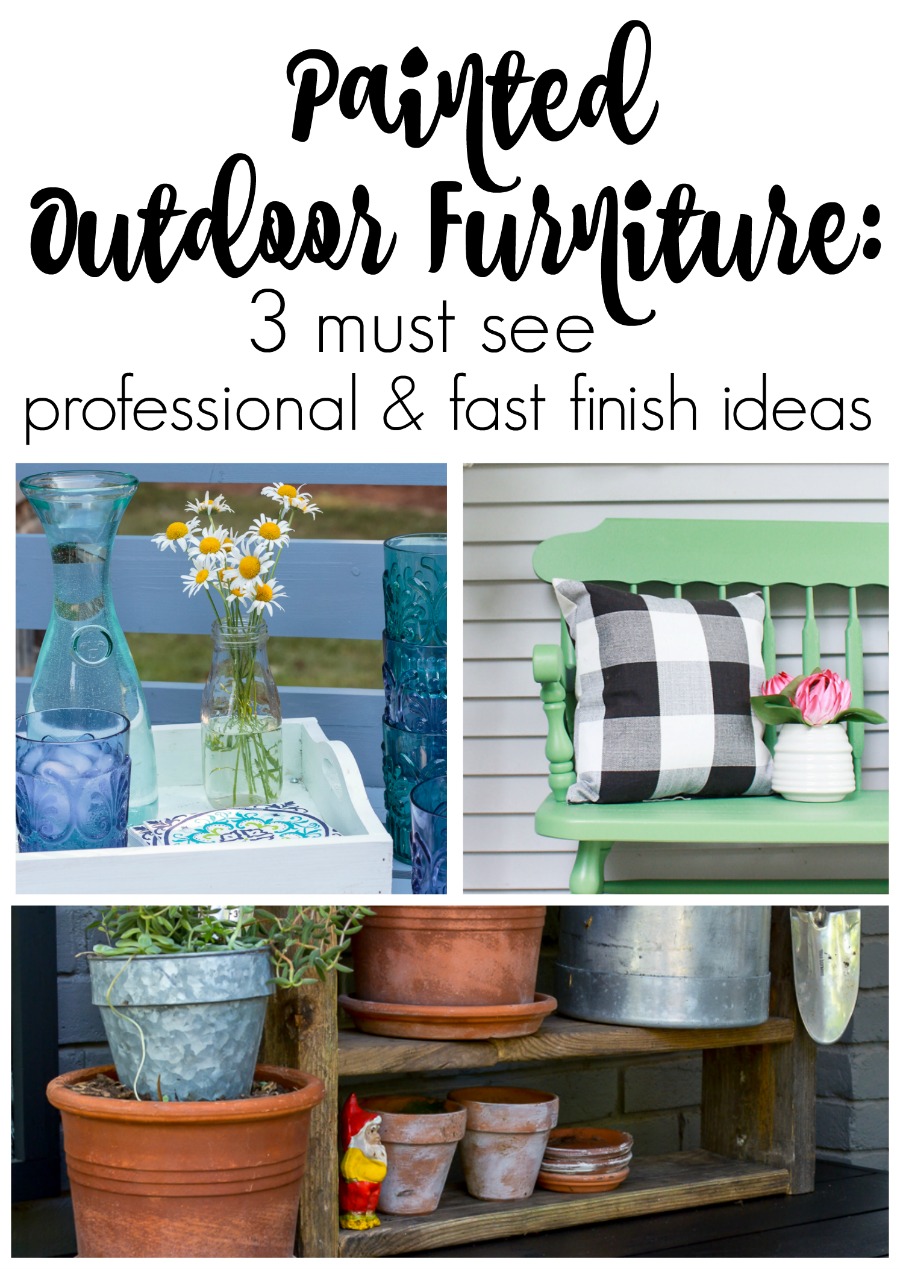 Giving your painted outdoor furniture a makeover is an easy way to refresh your patio, porch, deck and other outdoor spaces for the season. Using a paint sprayer makes the job quick and easy. You'll be so inspired when you see how we transformed worn out, weather-beaten furniture. #WagnerSprayers #paintedfurniture #outdoorfurniture #patiomakeover