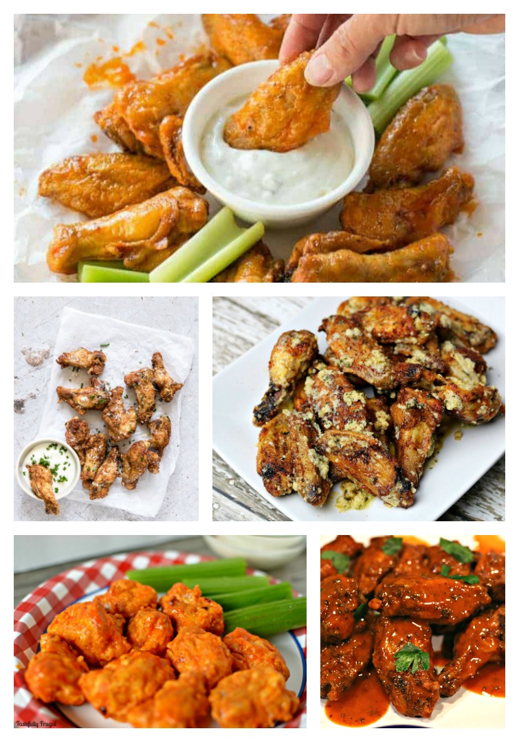 collage showing give Air Fryer Chicken Wings Recipes