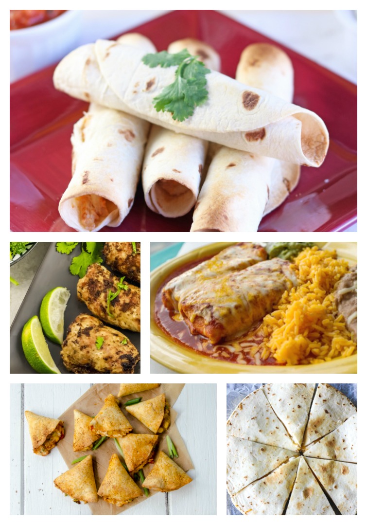collage of five Mexican Style Air Fryer Chicken recipes