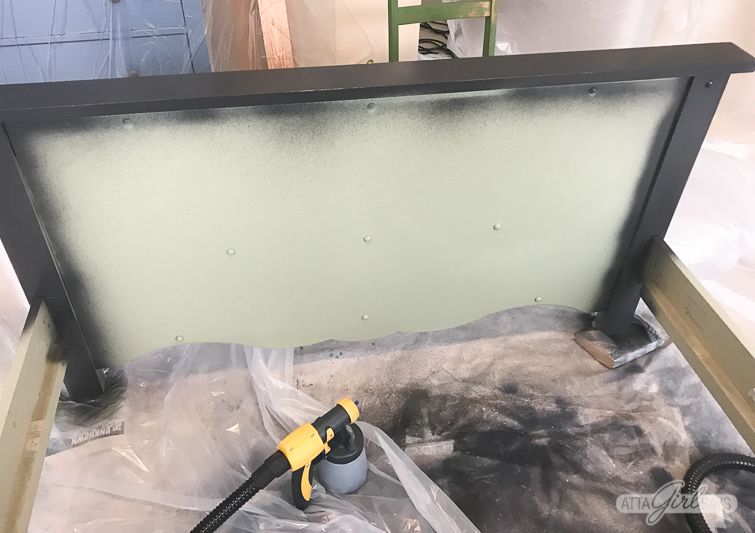 painting a green bed black