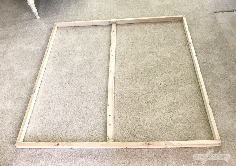 DIY wooden stretcher frame for oversized canvas artwork