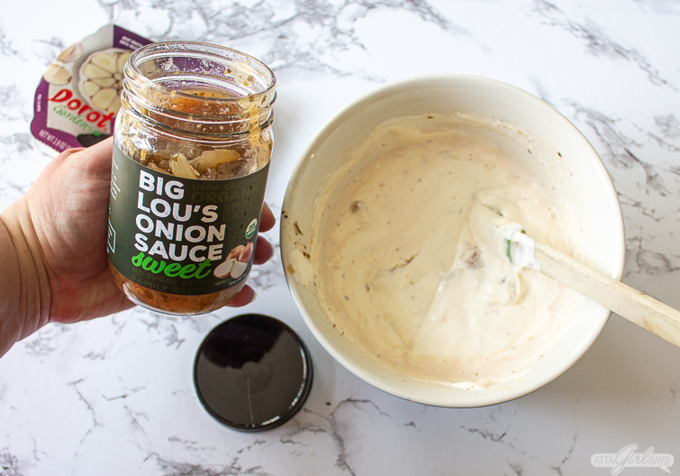 Adding sauteed onions to homemade French onion dip