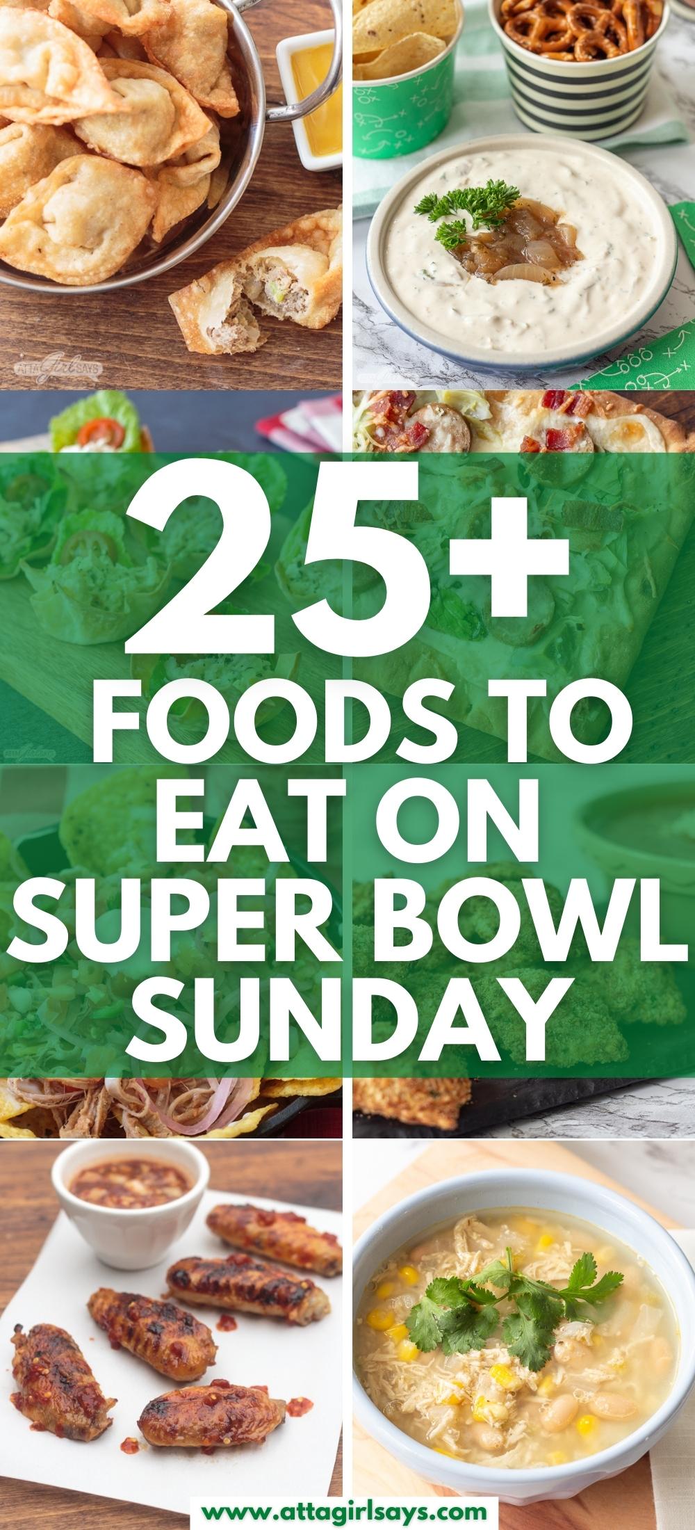 collage with text overlay of Super Bowl snack recipes