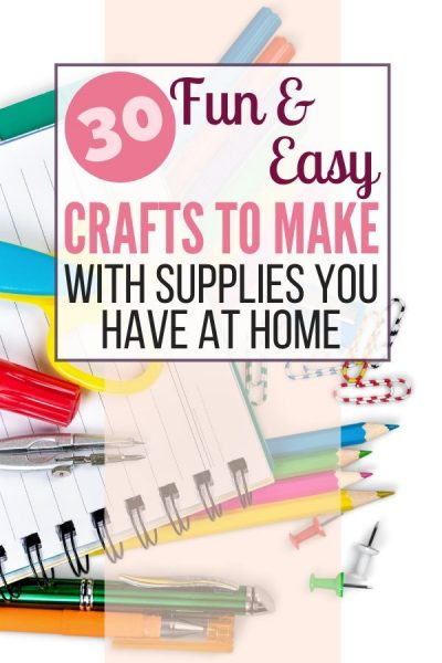 arts and craft supplies on a lined notebook