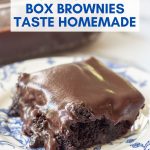 gooey chocolate brownie with homemade chocolate icing