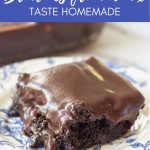 gooey chocolate brownie with homemade chocolate icing