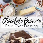 collage photo showing how to make moist iced chocolate brownies from a mix