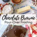 collage photo showing how to make moist iced chocolate brownies from a mix