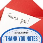 red envelop with a Thank You note inside