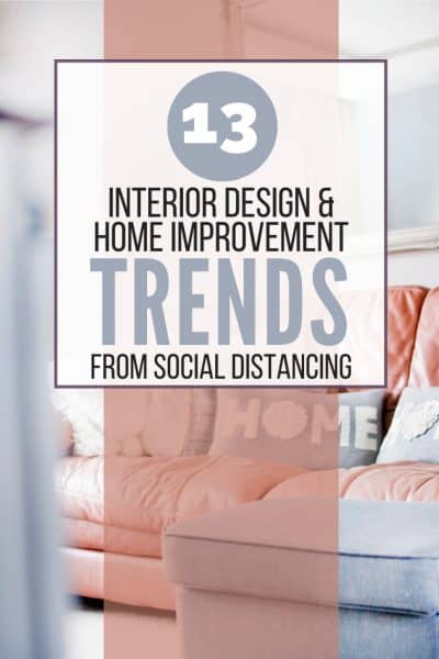 photo of a blue sofa with a Home pillow and a text overlay