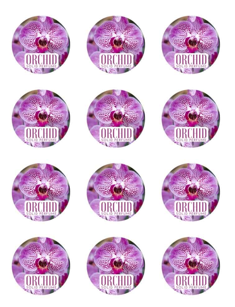 labels for orchid solid perfume