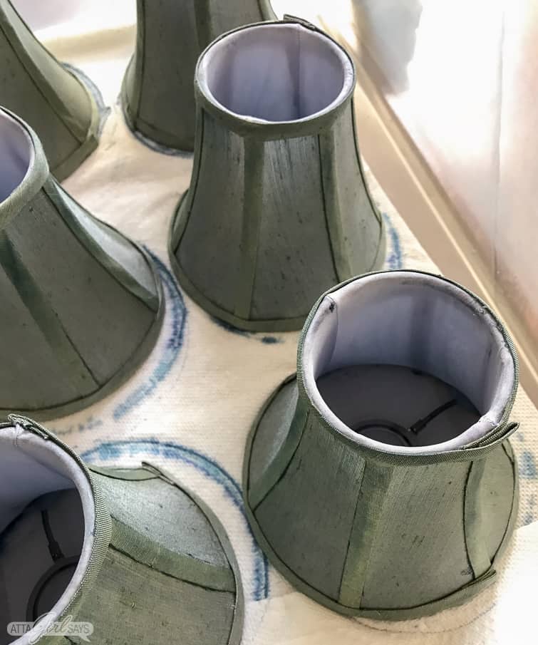 dyed chandelier lampshades