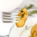 baby potatoes on a fork