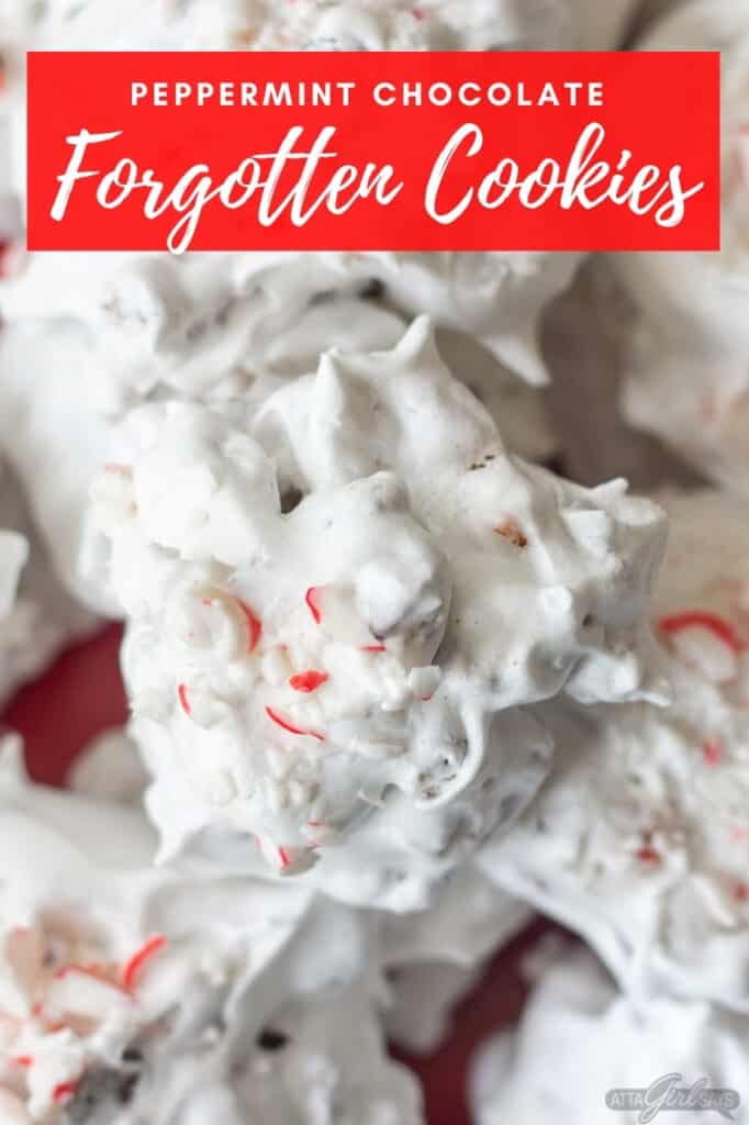 closeup of forgotten cookies with peppermint candies on the tops