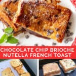 collage showing how to make Nutella stuffed French toast