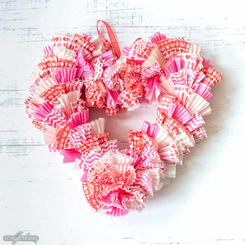 Heart Cupcake Liner Wreath