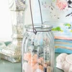 glass jar filled with scented dried botanicals