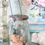 glass jar filled with scented dried botanicals