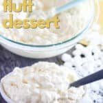 bowl of marshmallow pineapple JELL-O dessert beside a serving bowl