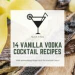 vanilla beans and flower with a text overlay