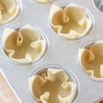 wonton wrappers in muffin pan