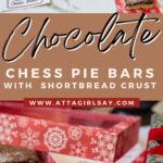 chocolate fudge shortbread bars with bakery boxes