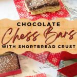 chocolate fudge shortbread bars with bakery boxes