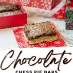 chocolate fudge shortbread bars with bakery boxes