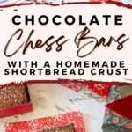 chocolate fudge shortbread bars with bakery boxes