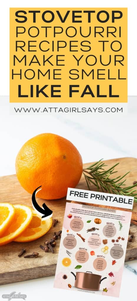 oranges, rosemary and spices on a cutting board with an inset photo of a recipe card