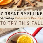 sliced oranges on a cutting board and pan with homemade potpourri