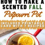 sliced oranges on a cutting board and pan with homemade potpourri