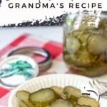 jar and bowl of homemade sweet pickles