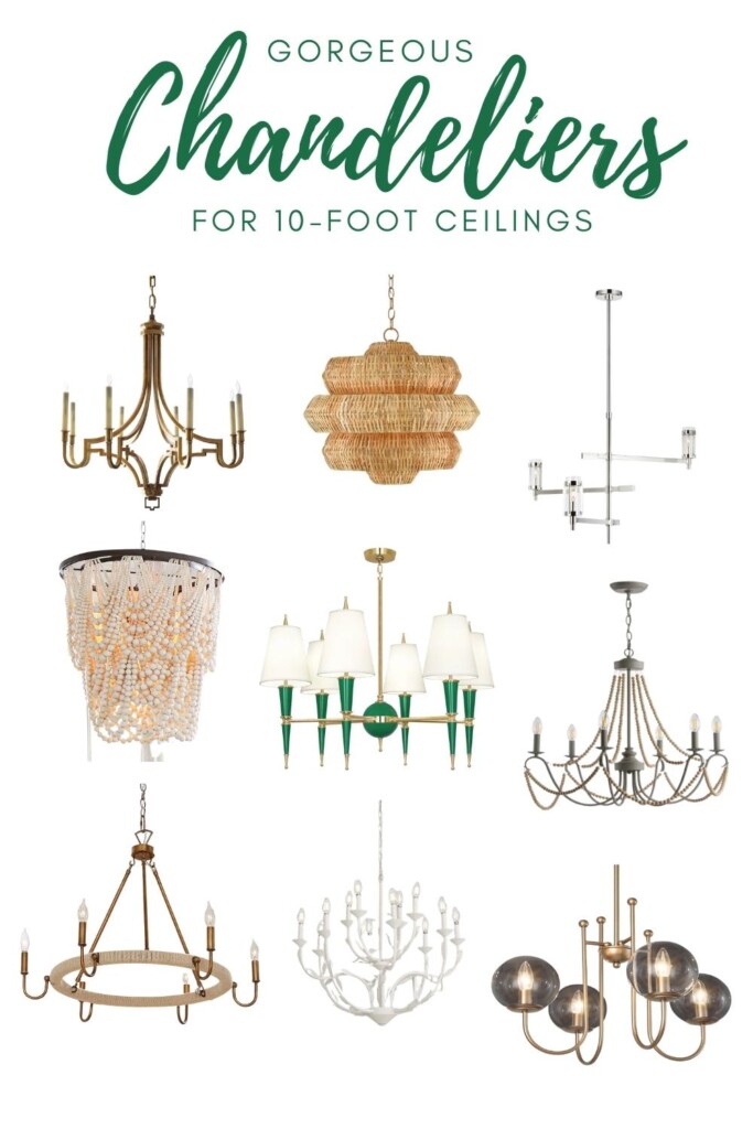 collage of chandeliers for 10 foot ceilings