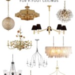 collage of chandeliers for 9 foot ceilings
