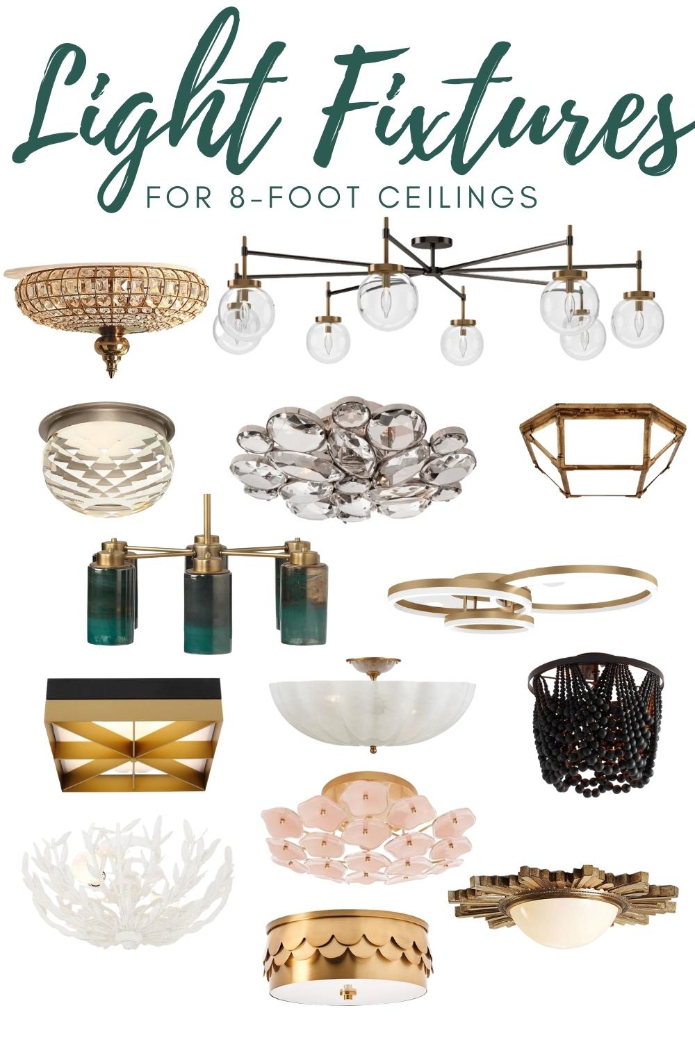 collage of pretty light fixtures for low ceilings