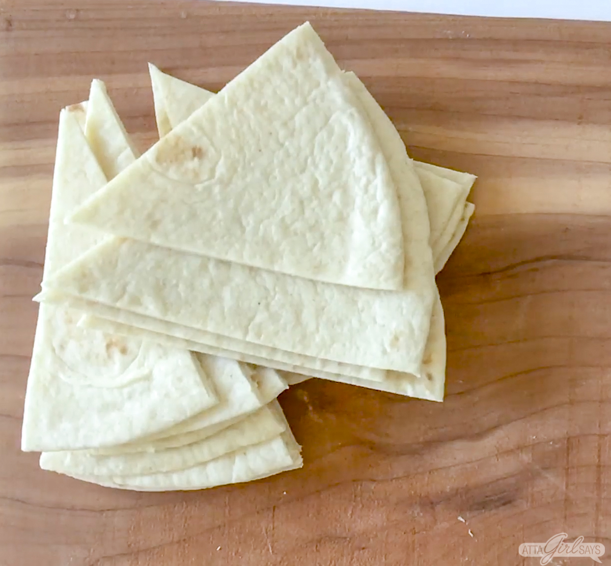 flour tortillas sliced into triangles