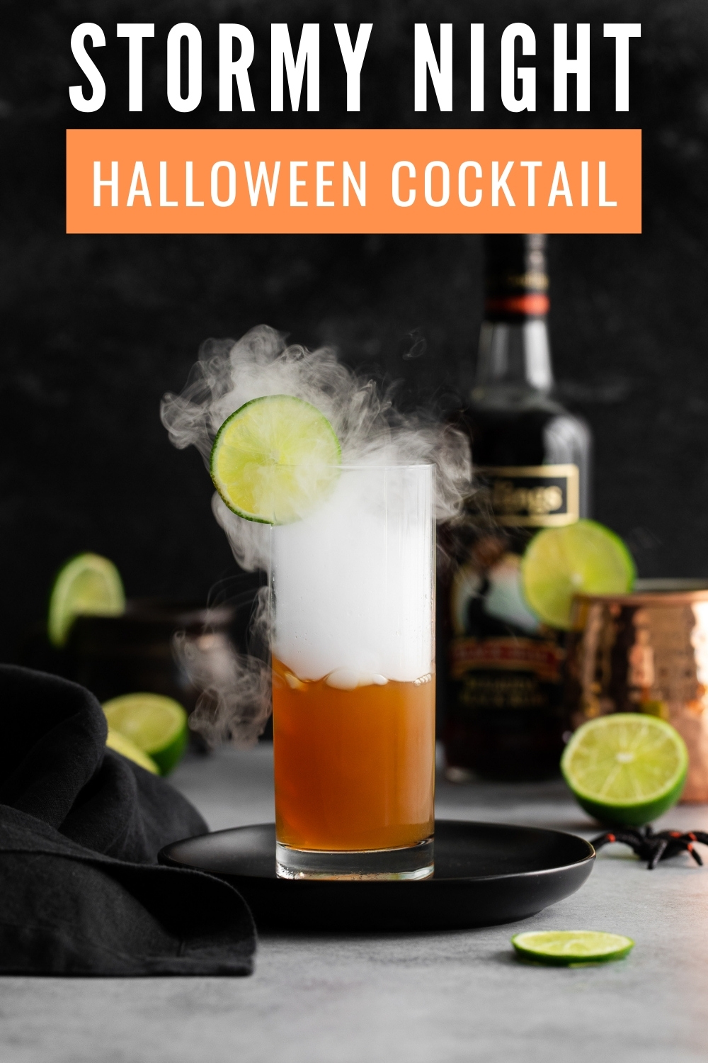 smoking Halloween cocktail with dry ice