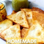 homemade tortilla chips with salsa