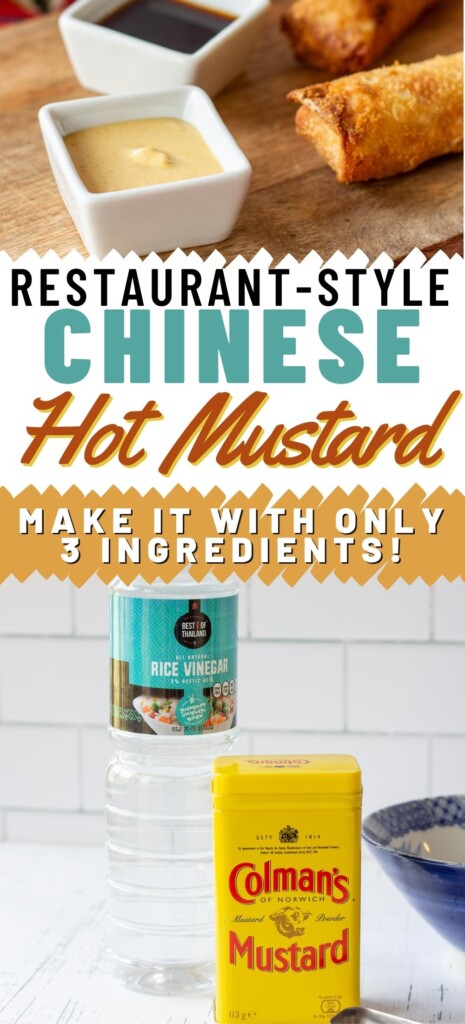 dish of hot mustard and ingredients ot make homemade Chinese hot mustard