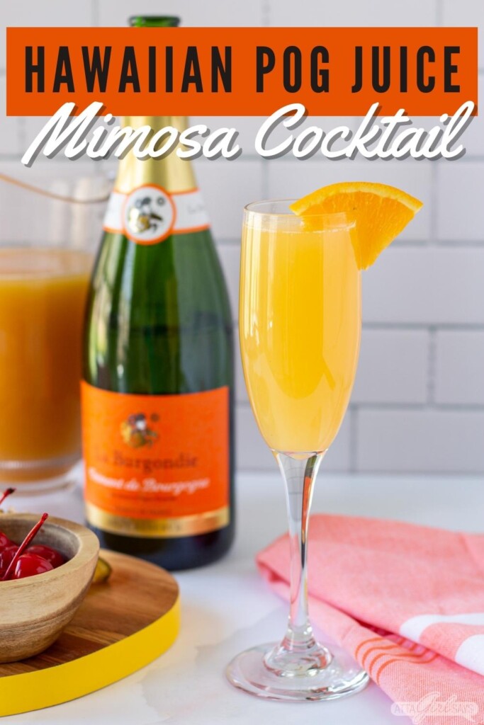 bottle of champagne with a mimosa