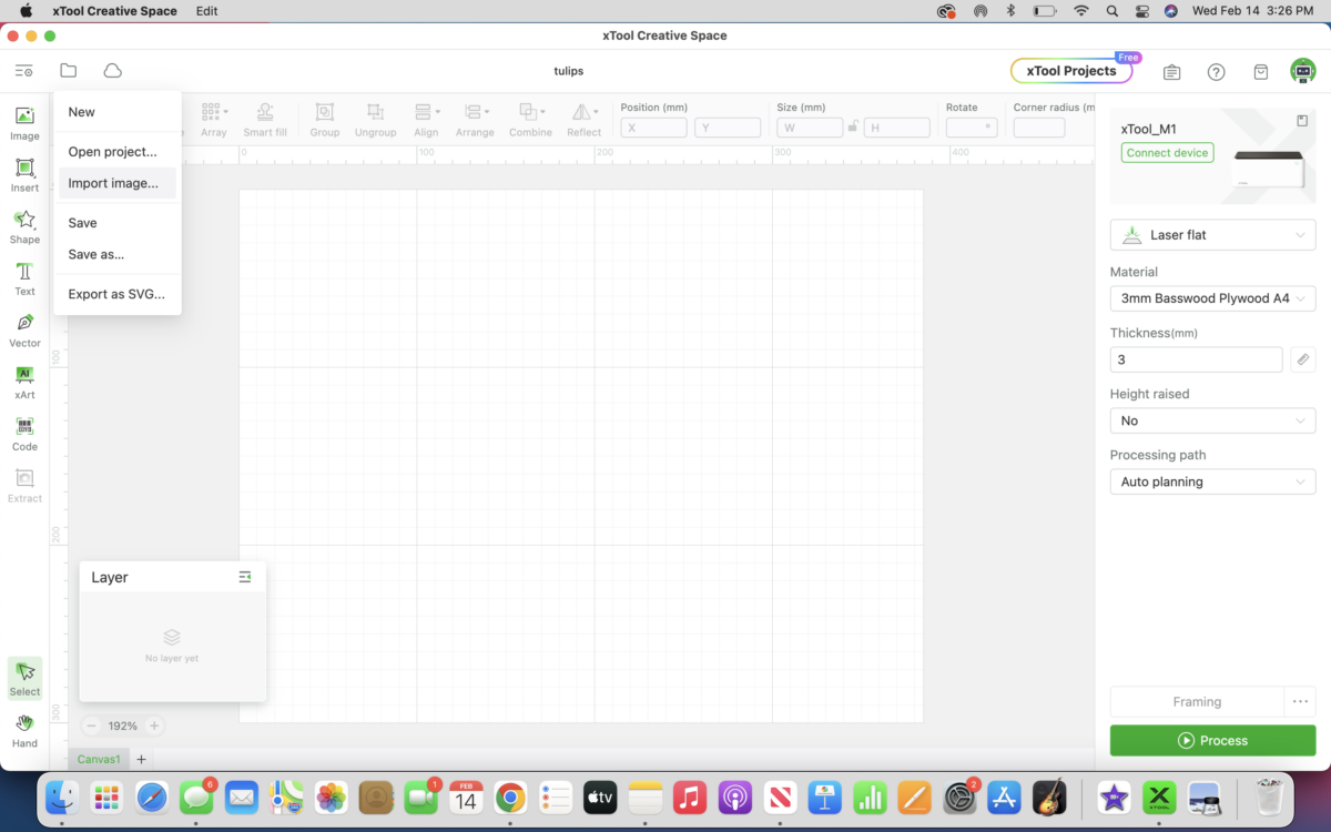 new file screenshot of xTool Creative Space
