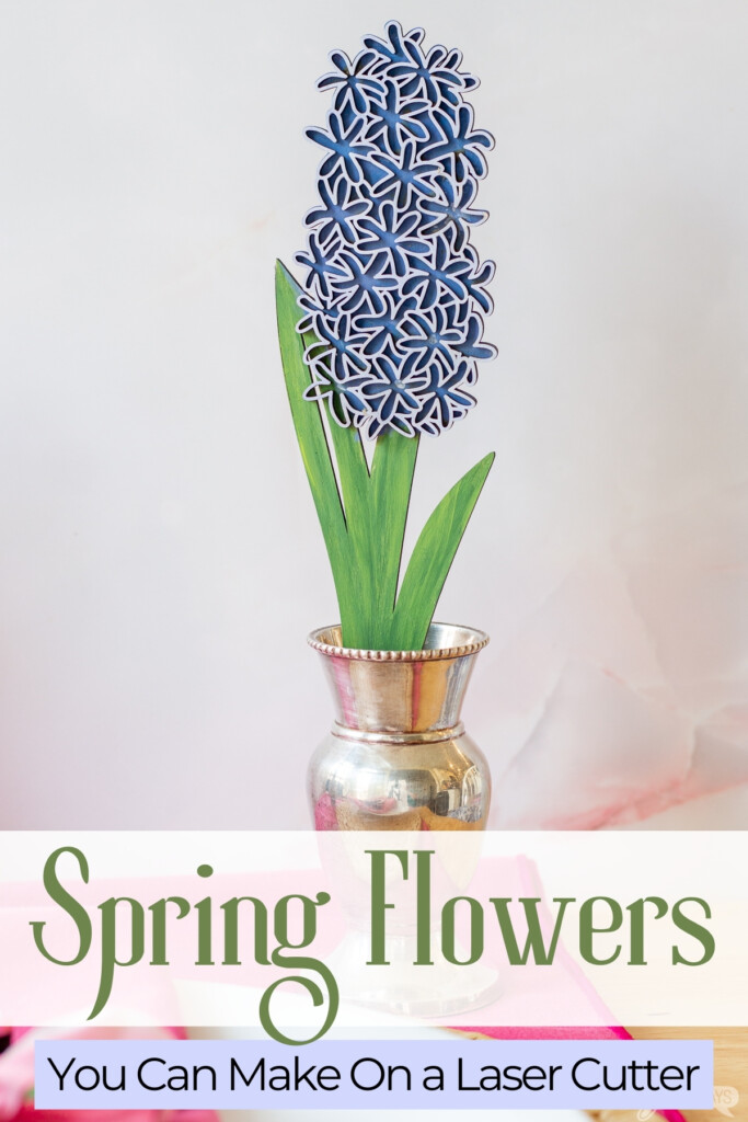 wooden hyacinth in a silver vase